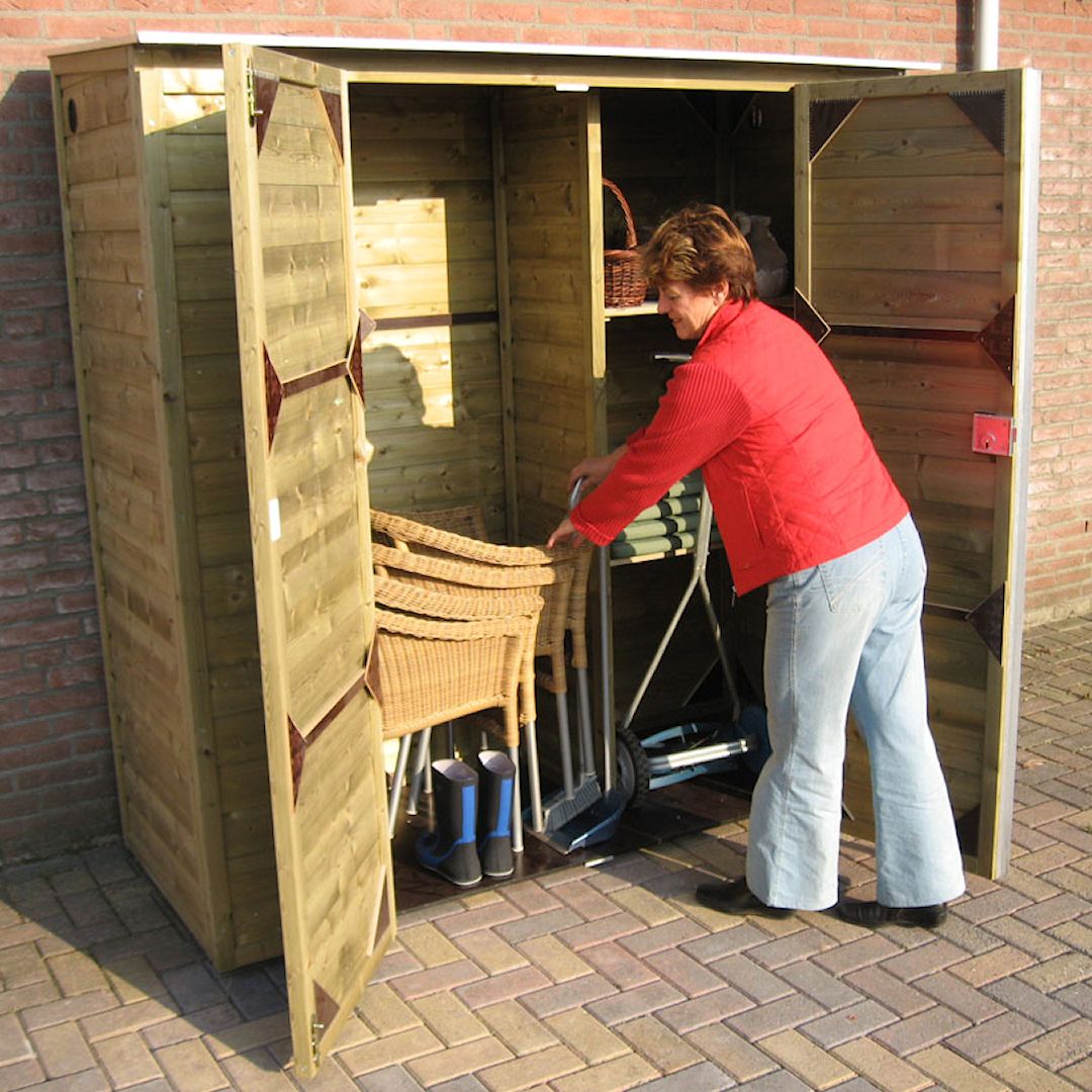 leerplan beroerte Veilig Tuinkast Solida 23082206, houten opbergkast voor in jouw tuin.